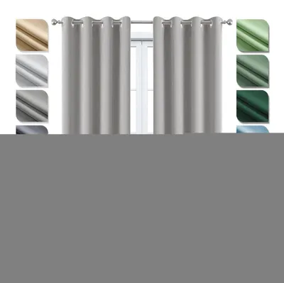 Obrázok produktu pre Zatemňovacie závesy s okami, 140x200 cm, svetlosivá farba