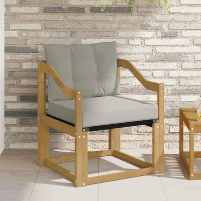 Zdjęcie produktu dla vidaXL Sofa ogrodowa z litego drewna akacjowego, biała i jasnoszara