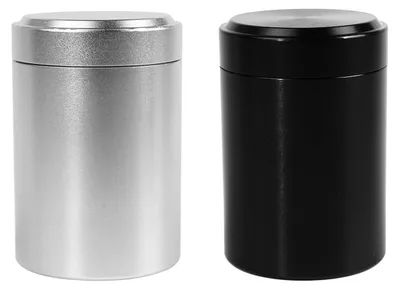 2er-Set Aluminium-Vorratsdosen, luftdicht, 60 ml, schwarz/silber