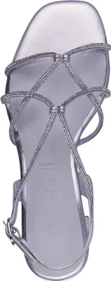 Produktbild von Tamaris Damen Sandalette Strass Karree Metallic Optik 1-28236-42, Größe:39 EU, Farbe:Lila
