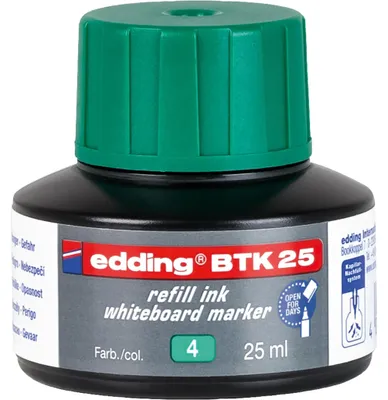 Image de Edding 4-BTK25004 BTK 25 Recharge - pour marqueurs pour tableaux blancs, 25 ml, vert