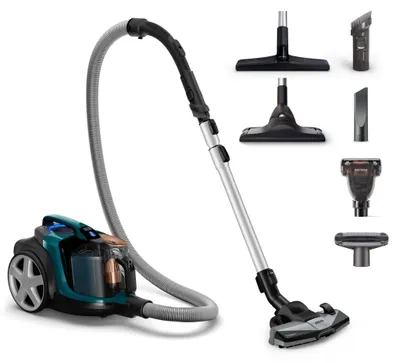 Produktbild von Philips PowerPro Expert Beutelloser Staubsauger, Turbobürste, 99.9 % Staubaufnahme, 900 W, Türkis (FC9744/09)