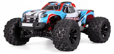 Zdjęcie produktu dla Amewi Hyper Go Monstertruck V2, szczotkowy, 4x4, skala 1:16, gotowy do jazdy, niebiesko-biały