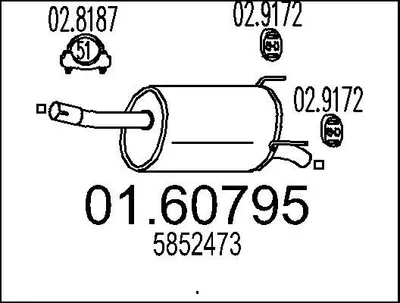 Produktbild von MTS 01.60795 Endschalldämpfer für OPEL ZAFIRA B (A05) Auspuff