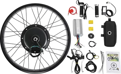 Immagine prodotto di Kit di conversione per e-bike - Ruota posteriore 66 cm Fatbike - 48 V - Motore brushless da 1500 W nel mozzo - Display LCD - Controller con custodia - IP54 - Nero