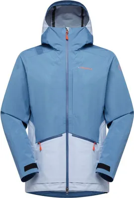 Hardshelljacke für Damen in Blau von La Sportiva; Modell Chaser Evo Shell Jkt W; mit Kapuze und Reißverschlusstaschen.