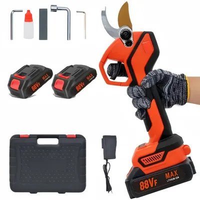 Produktbild von Bürstenlose elektrische Gartenschere, tragbare schnurlose Gartenschere, mit 2x1500-mAh-Akkus, verstellbarer Schnittdurchmesser 30mm für Gartenarbeit