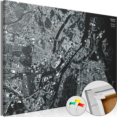 Immagine prodotto di Quadro in sughero non tessuto - Primo piano di Copenhagen 90x60 cm Città k-A-0510-p-a
