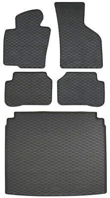 Rigum Gummi Fußmatten + Kofferraumwanne im Set für VW Passat 3C Limo, schwarz