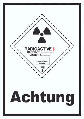 Produktbild von Schild radioaktive Stoffe Achtung Radioactive I-WEISS hochkant A3 (297x420mm)
