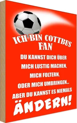 Produktbild von vianmo Holzschild 30x20 cm ich bin Cottbus Fan Fussball Sport Hobby