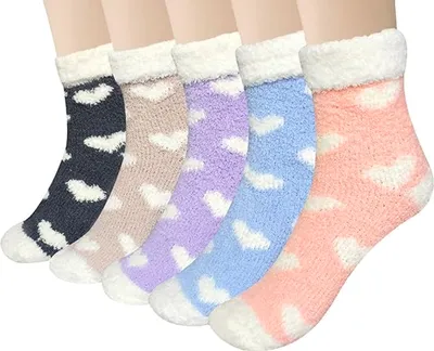 Produktbild von 5 Paar Kuschelsocken Damen, Winter Warme Flauschige Socken,Weiche