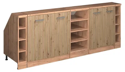 Produktbild von Küchenschrank für Dachschrägen Vicco R-Line Artisan-Eiche 210 cm 5er Set Schrankkorpuss 60 cm Tiefe, Model 60104