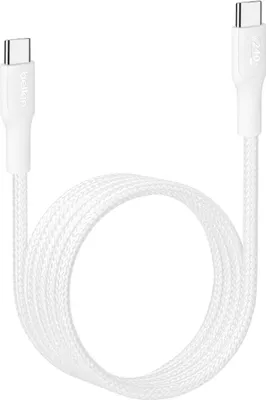 Produktbild von Belkin USB-C/USB-c Kabel 240W 1m geflochten, weiß    CAB025hq1MWH