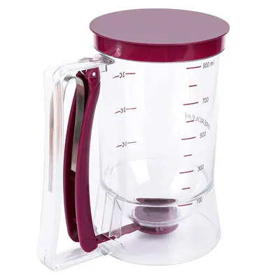 Produktbild von Messbecher mit Ausguss,Rührbecher mit Deckel, mit Maßskalen für Flüssigkeiten,900ml,für Cupcakes,Pfannkuchen, Kekse,lila