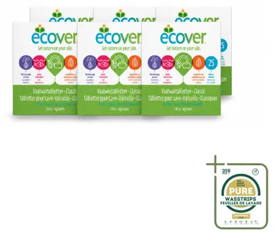 Produktbild von 6 x Ecover Classic Spülmaschinentabs - Vorratspackung - 6 Stücke
