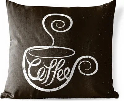 Produktbild von MuchoWow® Outdoor Kissen - Kaffee - Zitate - Vintage - Kreidetafel - Sprüche - 45x45 cm - Wetterfest - Lounge Kissen - Fotokissen - Dekoratives Kissen