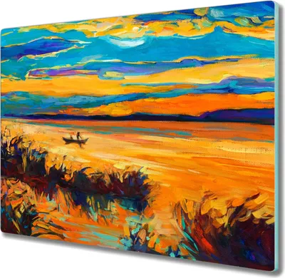 Produktbild von Coloray Schneidebrett Herdabdeckplatte 60x52 cm Kochplattenabdeckung Hackbrett Küchenbrett - Wasser Sonnenuntergang