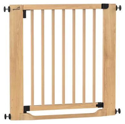 Produktbild von GEUTHER Easylock Flat Step Holz Treppen- & Türschutzgitter | Natur | 79–87 cm | Ohne Bohren | Flacher Tritt | Auto-Close | EN 1930