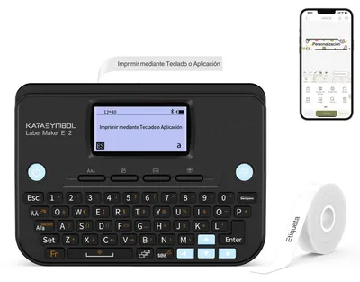Obrázok produktu pre Bluetoothová tlačiareň štítkov s 1 rolou štítkov, čierna