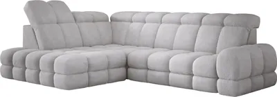 Produktbild von DomoHome Ecksofa Tollo Grau Anthology-Stoff Linke Seite 302x217x105 cm, L-Form Sofa mit Schlaffunktion, Bettkasten 120x85x17 cm, Elektrisch Verstellbar