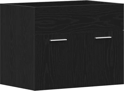 Produktbild von vidaXL Waschbeckenunterschrank Schwarz Eichen-Optik 60x38,5x46 cm