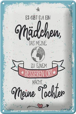 Produktbild von Blechschild Spruch Tochter macht Welt besser 20x30cm