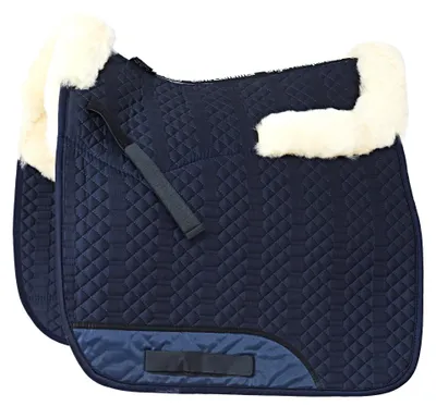 Dressur-Schabracke mit Lammfell, halb gefüttert, marineblau
