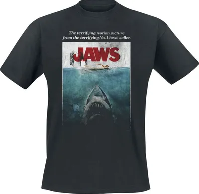 Obrázek produktu pro Tričko s plakáty JAWS Washed - X-Large - černé
