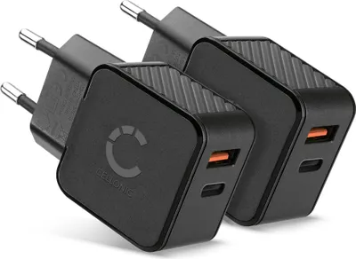 Produktbild von 2XCELLONIC USB C Ladegerät 20W, 2 Port Ladegerät USB Netzteile Schnellladegerät,Ladeadapter für iPhone 15, 14, Samsung 23, Huawei, Xiaomi, Handy, Smartphone, Tablet, Lautsprecher, kopfhörer uvm