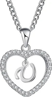 Produktbild von Elegante Halskette Buchstabe U/Silber für Damen KP5178