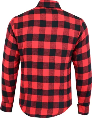 Produktbild von Herren Motorradhemd Lumberjack Holzfäller Hemd motorradjacke mit Protektoren, Größe:48/S, Farbe:Rot