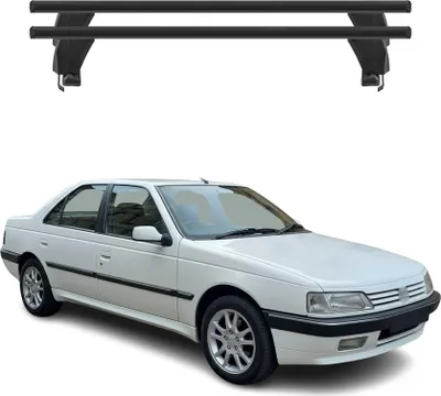 Image de Barres de toit transversales pour Peugeot 405 Berline 1995-1999 Alu Noir 2x
