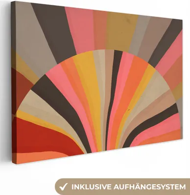 Produktbild von OneMillionCanvasses® - Leinwandbilder - 140x90 cm, Abstrakt -Kunst -Formen, Wandbilder Kunstdruck Wanddekoration - Foto auf Leinwand - Gemälde auf Holzrahmen