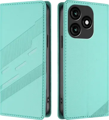 Image de Etui pour itel A70, étui portefeuille en cuirPolyuréthaneavec fente pour cartes et fonction stand Türkis