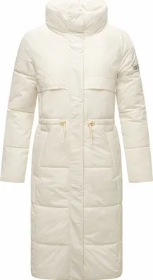 Produktbild von Navahoo Damen Winterjacke Winter Steppmantel Parka Mantel Outdoor Jacke warm mit gefüttert Stehkragen & Wasserabweisendes Obermaterial Recyceltes Material Off White Gr: 42 - XL