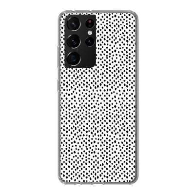 Produktbild von MuchoWow® Handyhülle Schutzhülle Hülle für Samsung Galaxy S21 Ultra Polka dots - Schwarz - Weiß Silikon Softcase Handy Hülle - Mobiltelefon