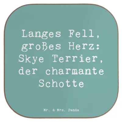 Produktbild von Mr. & Mrs. Panda Tischuntersetzer Spruch Skye Terrier - Meeresbrise - Geschenk, Tassen Untersetzer, Gläser, Coaster, Langes Fell, Hunderasse, treu, Hunderassen Pflege