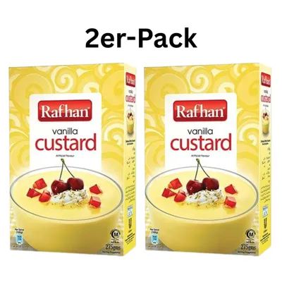Produktbild von 2er-Pack Rafhan Custard Puddingpulver Vanille 275g