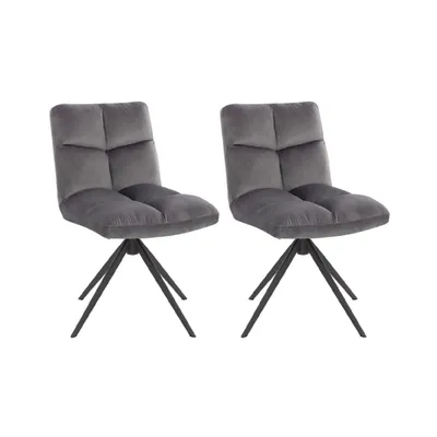 Obrázek produktu pro HOME DELUXE - Jídelní židle NODA Sada 2 kusů - Barva: světle šedá - otočná o 360 stupňů, měkké čalounění, max. nosnost 120 kg I Kuchyňská židle Jídelní židle Židle do jídelny