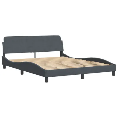Obrázek produktu pro Rám postele Dover tmavě šedý 160 x 200 cm samet