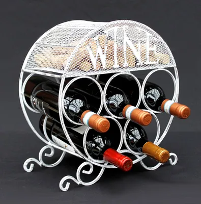Produktbild von Weinregal Metall Korkenbehälter Rund Freistehend Klein Flaschenregal 83133 Weinschrank Flaschenständer