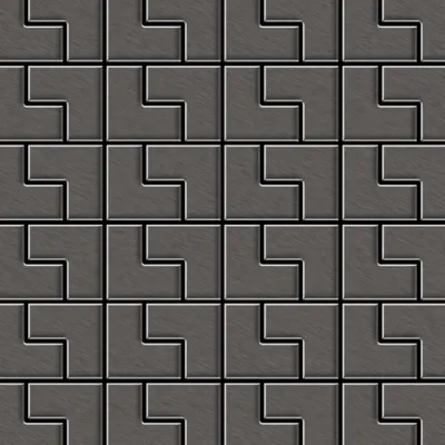 Produktbild von Mosaik Fliese massiv Metall Titan gebürstet dunkelgrau 1,6mm stark Kink-Ti-SB