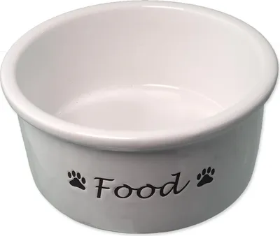 Zdjęcie produktu dla DOG FANTASY miska ceramiczna biała Food 15 x 7 cm 600 ml