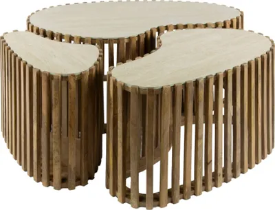 Produktbild von KAWOLA Couchtisch LIMAY Set 3-tlg. Keramik weiß