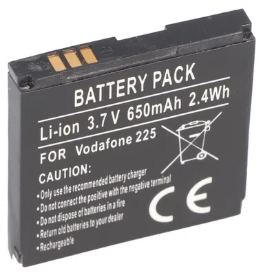Immagine prodotto di Batteria adatta al telefono cellulare Vodafone 125, 225, 246 Tipo di batteria Li3706T42P3h38385 Dimensioni 37,85x37,85x5,7mm