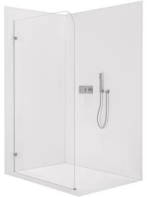 Imagen del producto de CERANO - Mampara de ducha Walk-in Orbis L/P - 8 mm - cromo, vidrio transparente - 100x200 cm