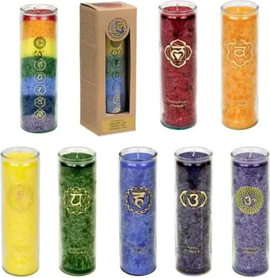 Immagine prodotto di Candele Chakra Stearina Cartone 12 X Misto - 21x6,5 cm