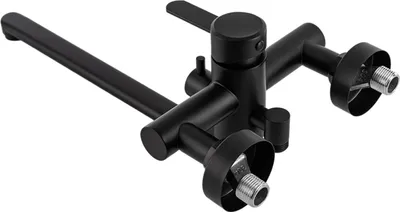 Produktbild von Küchenarmatur/Küchenwasserhahn - Ausziehbrause - 3 Strahlarten, wassersparend - Hochdruck - SUS304 Edelstahl - Einhebel - 2-Loch 13–17 cm - Schwarz