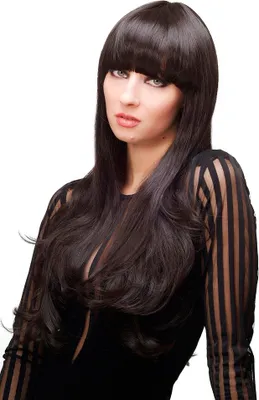 Produktbild von WIG ME UP Perücke Dunkelbraun Lang Gewellt Pony G3920-4